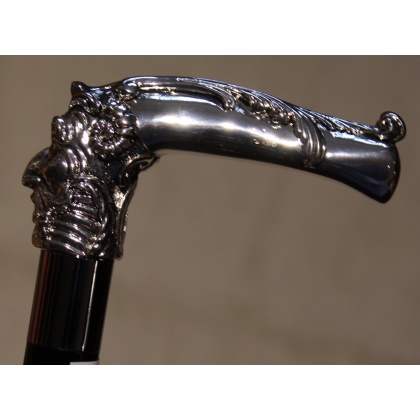 Canne avec poignée "Masque de satyre" argentée