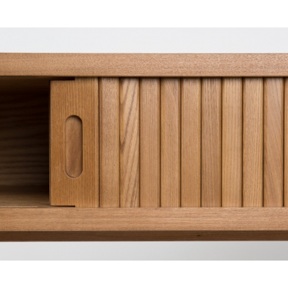 "BARBIER" console table with drop-leaf top, made of ash