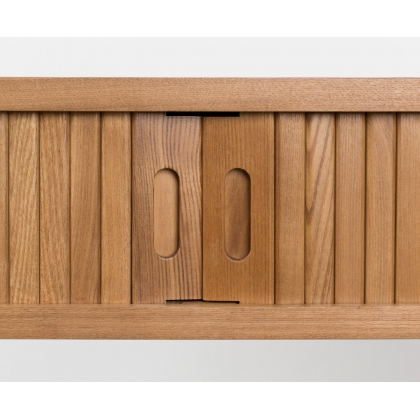 "BARBIER" console table with drop-leaf top, made of ash