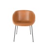 Fauteuil \"Feston\" en cuir brun