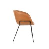 Fauteuil \"Feston\" en cuir brun