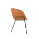 Fauteuil "Feston" en cuir brun