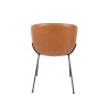 Fauteuil \"Feston\" en cuir brun