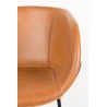 Fauteuil \"Feston\" en cuir brun