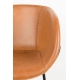 Fauteuil "Feston" en cuir brun