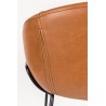 Fauteuil \"Feston\" en cuir brun