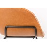 Fauteuil \"Feston\" en cuir brun
