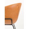 Fauteuil \"Feston\" en cuir brun