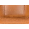 Fauteuil \"Feston\" en cuir brun