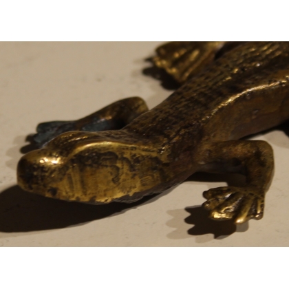 Lézard queue droite en bronze