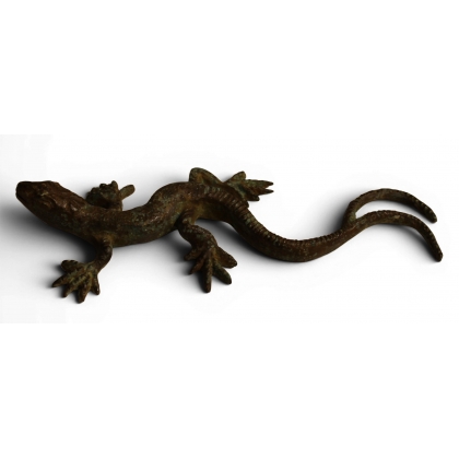 Lézard queue droite en bronze