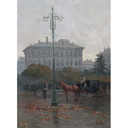 Tableau \"Ville d\'Italie\" signé A. CATTI