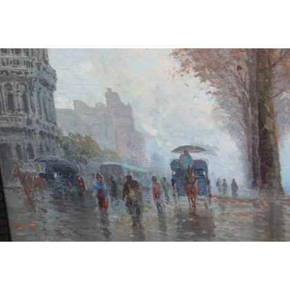 Tableau \"Ville d\'Italie\" signé A. CATTI