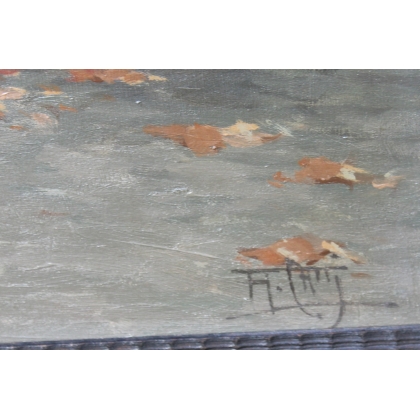 Tableau \"Ville d\'Italie\" signé A. CATTI