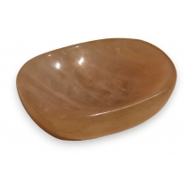 Coupe allongée en pierre dure rose pale