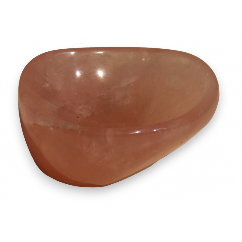 Elongated bowl in pink hardstone