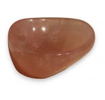 Coupe allongée en pierre dure rose