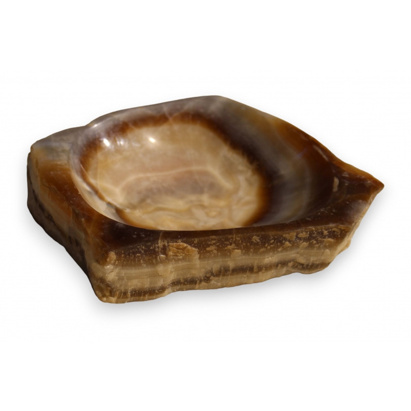 Amber-coloured hardstone ashtray