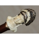 Canne pommeau en ivoire sculpté buste de femme