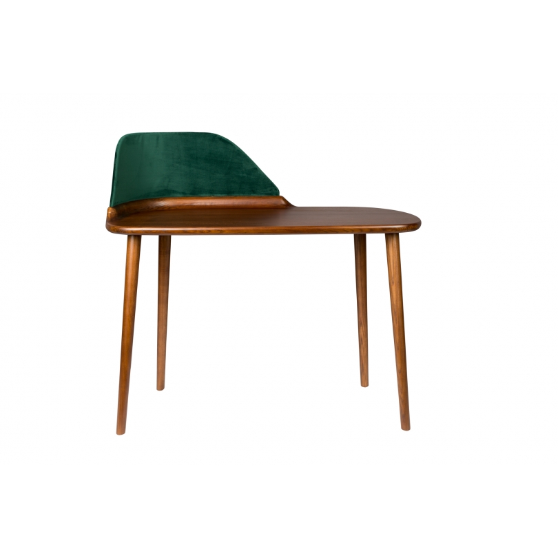 FINN desk in ash wood and green velvet