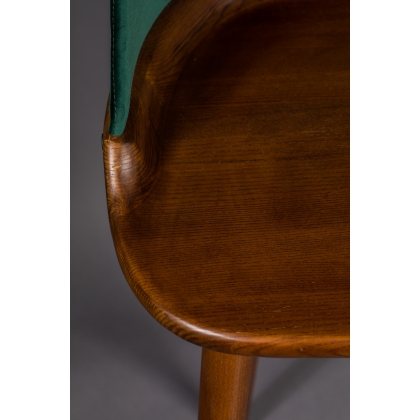 FINN desk in ash wood and green velvet