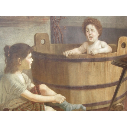 Paintings | Painting entitled ‘Children’. Moinat SA  – Antiques and home décor