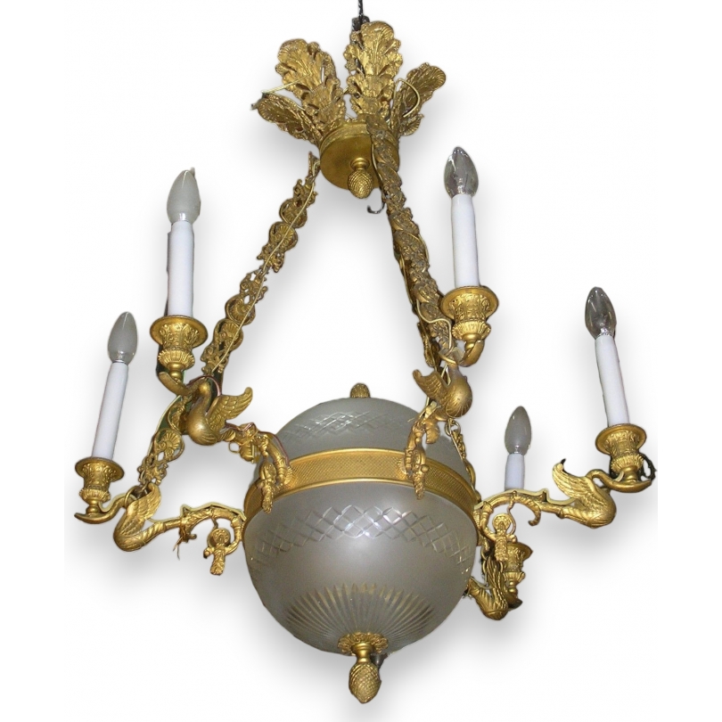 Lustre style Empire, 6 bras.