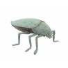 Bronze beetle with a green patina, shaped like a box