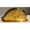 Rounded clock in gilded brass by Jean ROULET