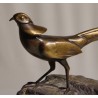 Faisan en bronze sur une pierre, signé REUSSNER