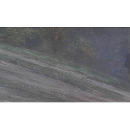 Gouache "Col de la Faucille".  sur Moinat SA  - Antiquités décoration -  Gouaches, Aquarelles, Pastels