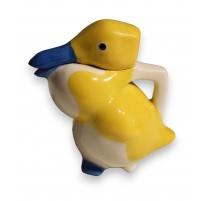 Pichet Canard jaune bleu signé SANDOZ