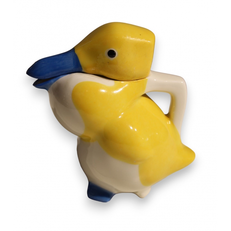 Pichet Canard jaune bleu signé SANDOZ