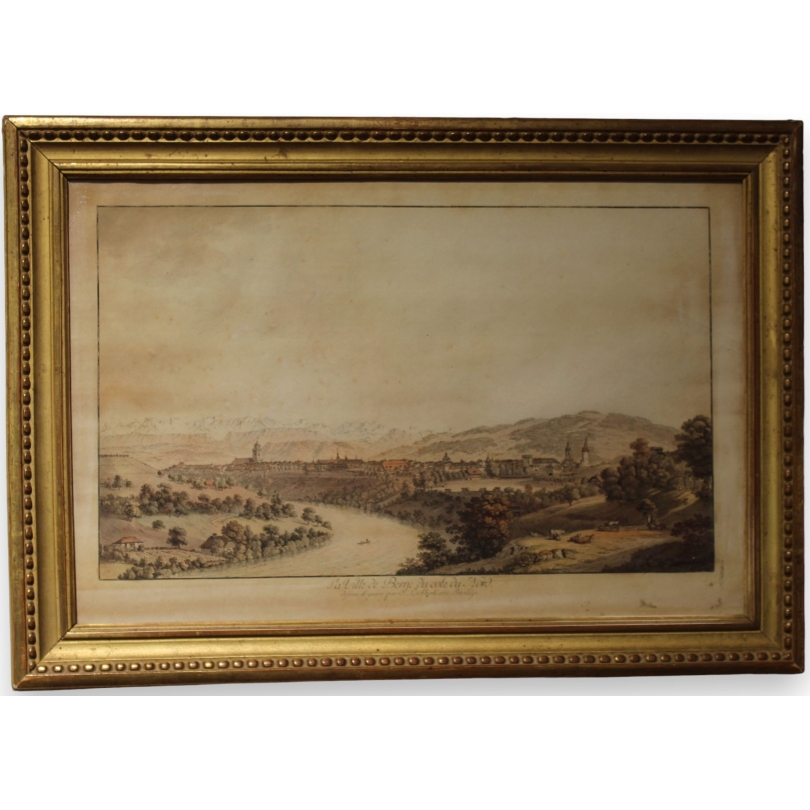 Gravure "Vue de Berne" par ABERLI