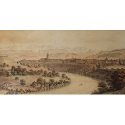 ABERLI的版画《伯尔尼风光》。出自Moinat SA——古董与装饰品——版画、石版画