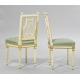 Paire de chaises Louis XVI dossier lyre