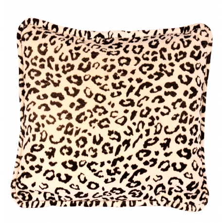 Square leopard-print cushion