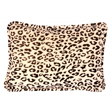 Rectangular leopard-print cushion