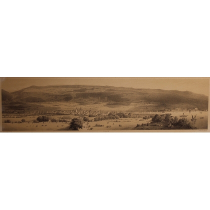 Gravure "Vue générale d'Yverdon" par  sur Moinat SA  - Antiquités décoration -  Gravures, Lithos
