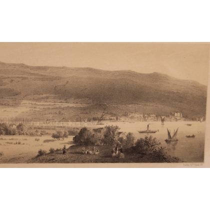 Gravure "Vue générale d'Yverdon" par  sur Moinat SA  - Antiquités décoration -  Gravures, Lithos