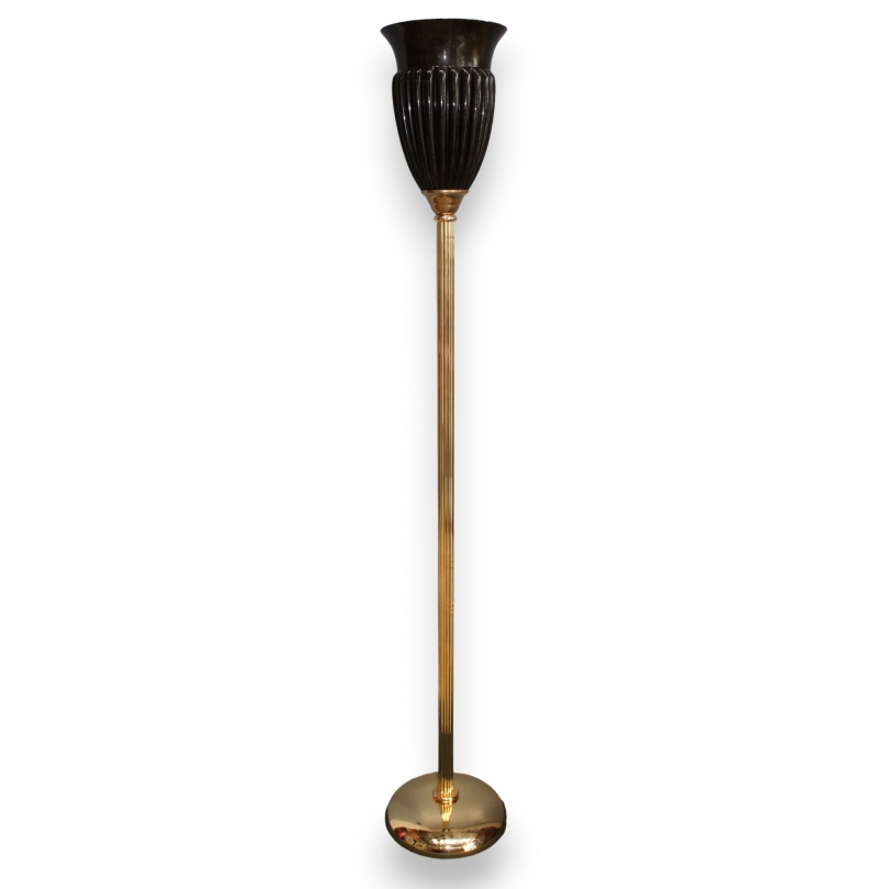  Lampe halogène "Terra" noire et or sur  Moinat SA  - Antiquités décoration