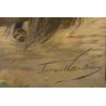 Pastel painting ‘Young Girl with a Scythe’ signed VALLET-BISSON