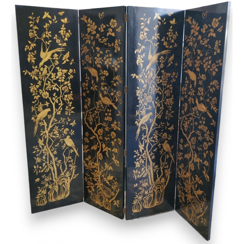 'Golden Birds' 4-panel folding screen
