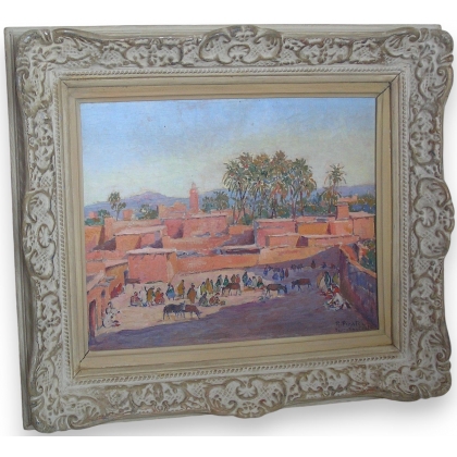 Tableau \"Maroc\", signé.