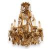 Grand lustre style Louis XV en bronze doré