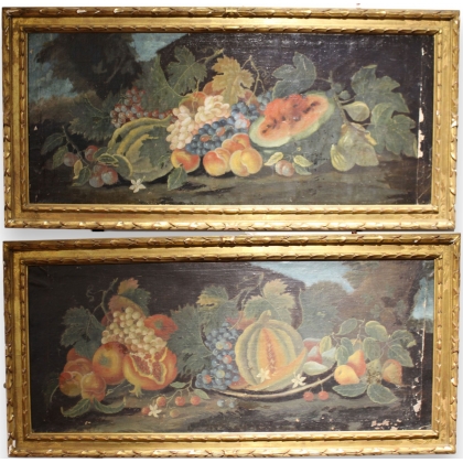 Paire de tableaux \"Natures mortes aux fruits\"