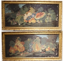 Paire de tableaux "Natures mortes aux fruits"