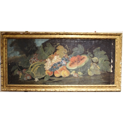 A pair of paintings entitled ‘Still Lifes with Fruit’