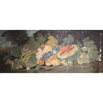 A pair of paintings entitled ‘Still Lifes with Fruit’