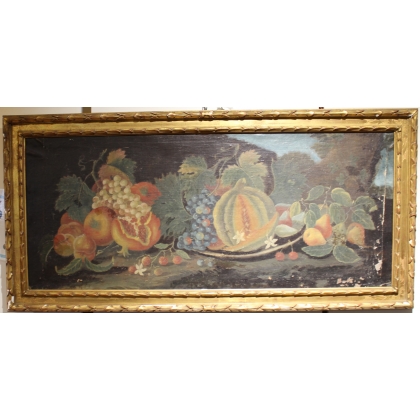 A pair of paintings entitled ‘Still Lifes with Fruit’